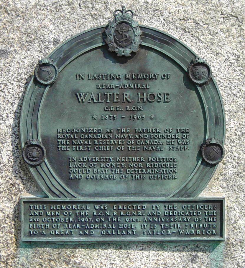 Halifax: Admiral Walter Hose commemorative plaque