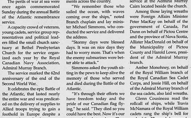 page 2, Pictou Advocate, 9 May 2007 -6