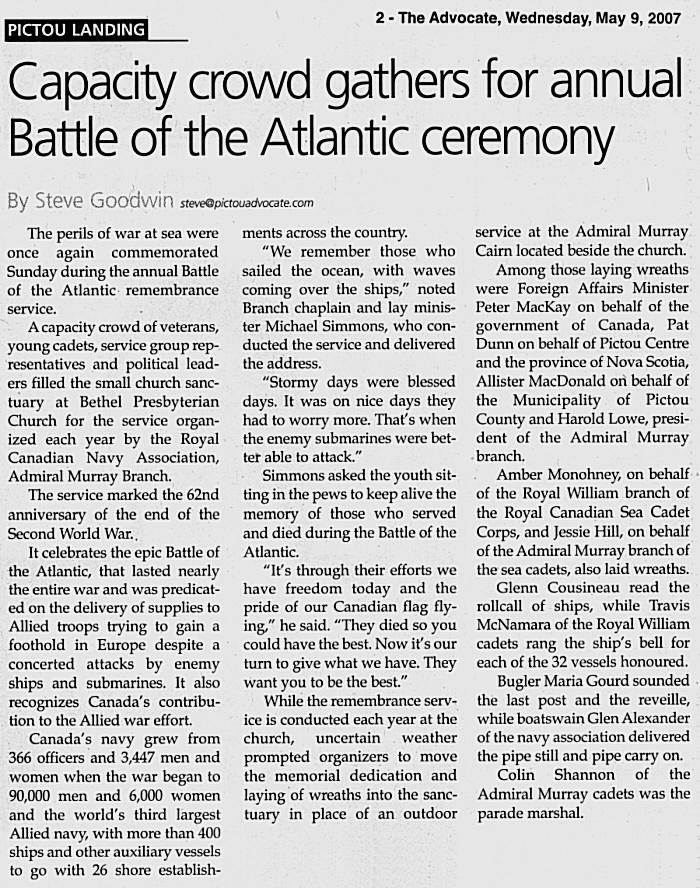 page 2, Pictou Advocate, 9 May 2007 -6