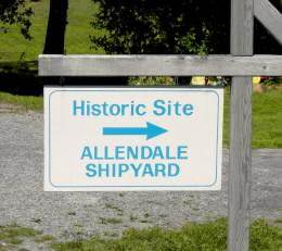 Allendale: Allendale Shipyard plaque, entrance