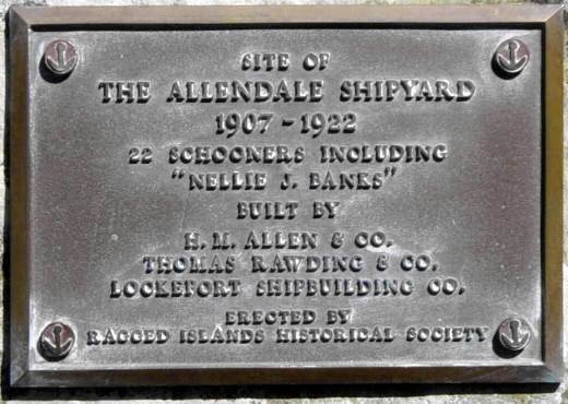 Allendale: Allendale Shipyard plaque