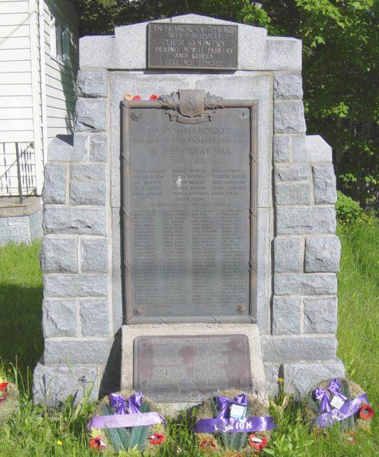 Nova Scotia, Bear River: War memorial monument