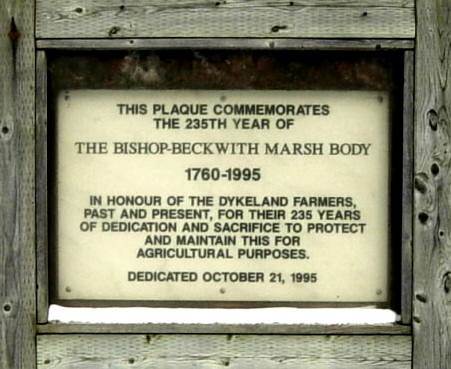 Plaque commemorating the Bishop-Beckwith Marsh Body, 1760-1995