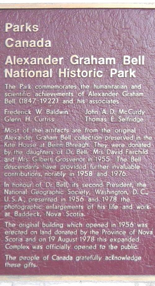 Plaque: Alexander Graham Bell National Historic Park -3