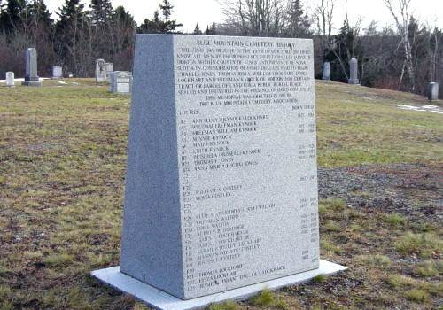 Blue Mountain Cemetery Association monument