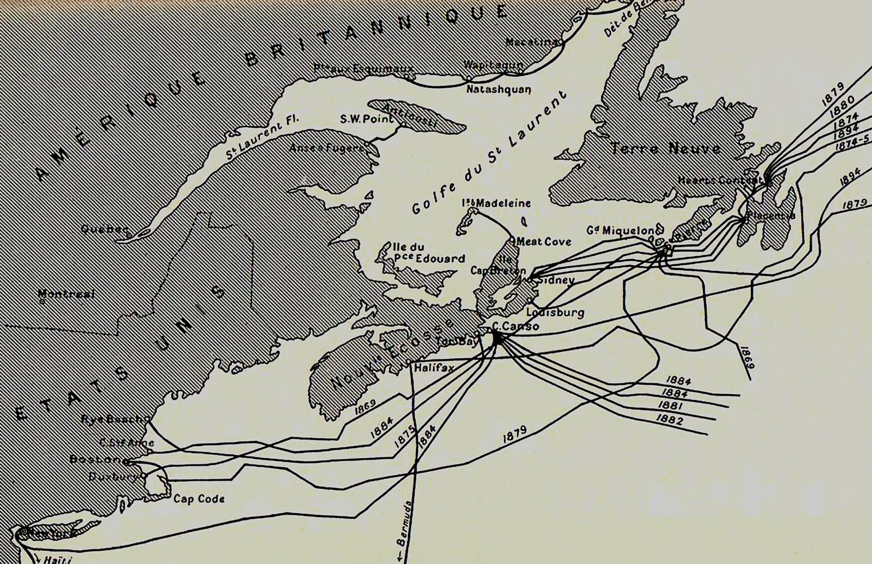 Cable Map published 1897 by the International Telegraph Bureau, Bern, in 1897