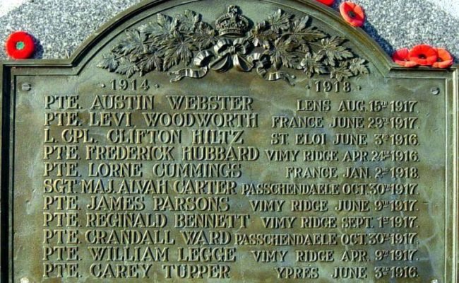 Canning: war memorial monument, 1914-18 plaque -4