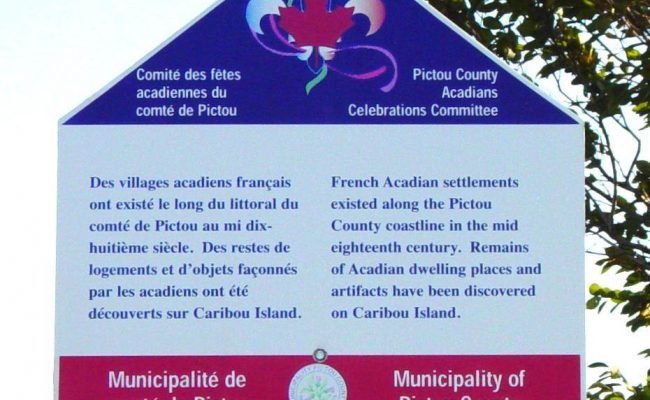 Caribou Island: Pictou Municipal history sign -1