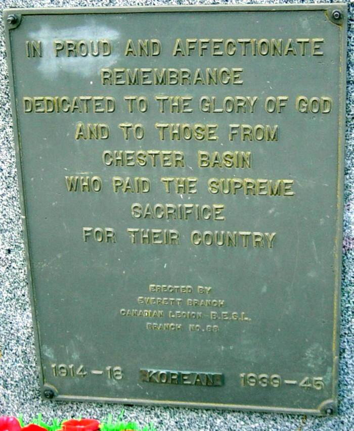 War memorial monument, Chester Basin -1