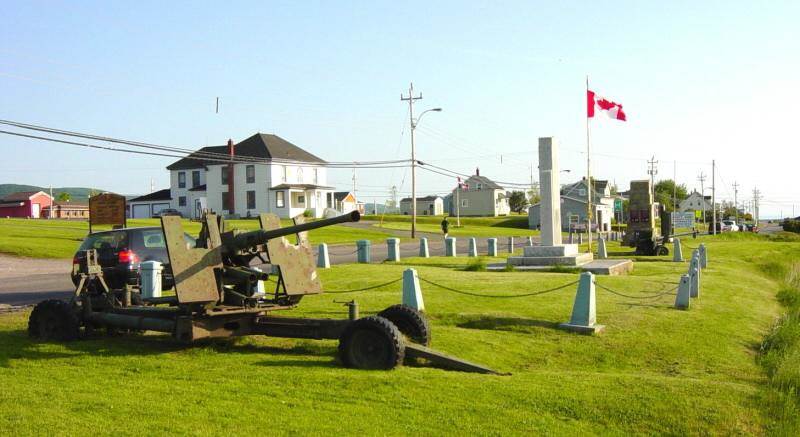 Cheticamp: war memorial, looking southward