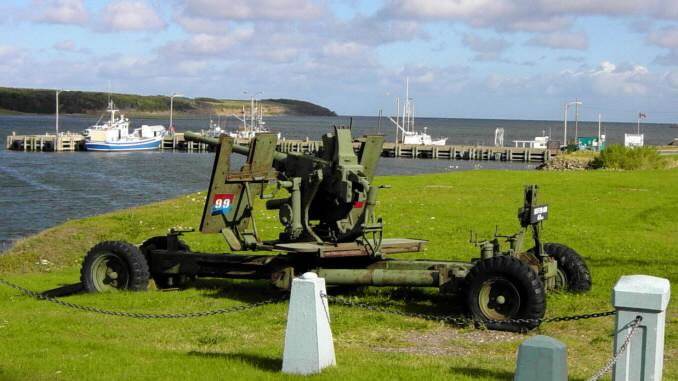 Cheticamp: war memorial, looking northward