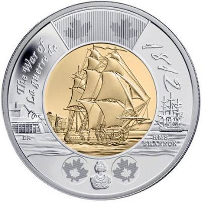 HMS Shannon, War of 1812 - #1 in a series of five $2 commemorative coins