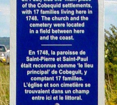 Colchester County: Acadian Heritage sign #7W (west), Masstown -1