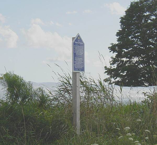 Colchester County: Acadian Heritage sign #21, Old Barns, Milltown Road