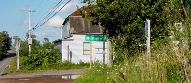 Colchester County: Acadian Heritage sign #21, Old Barns, Milltown Road -3