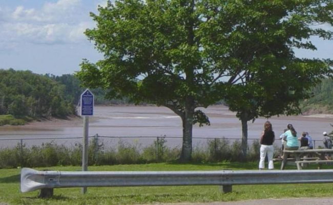 Colchester County: Acadian Heritage sign #23, Caddell Rapids, Riverside -6