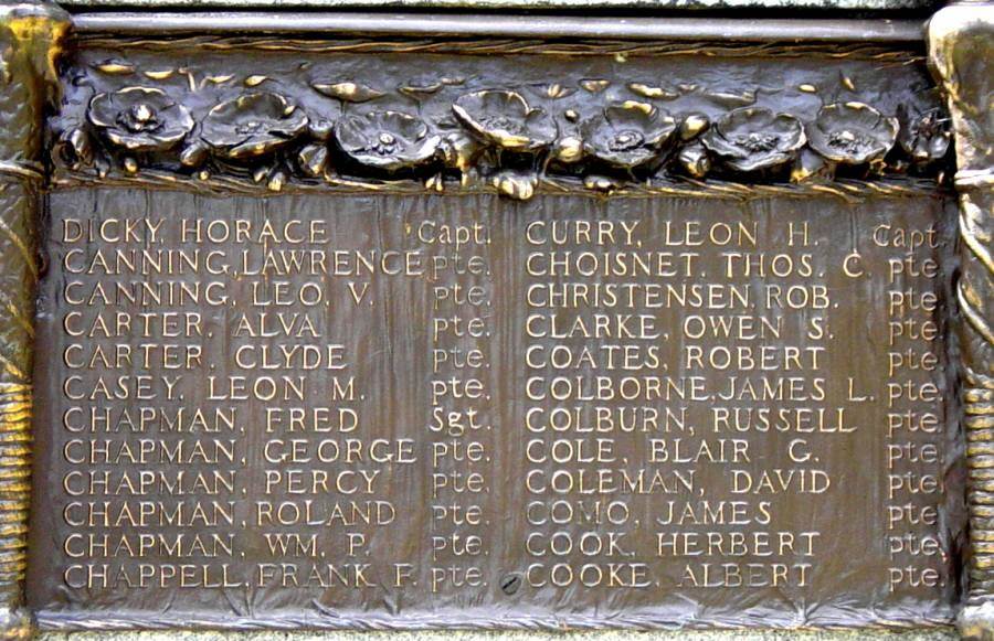 Cumberland County war memorial monument, east face, upper row, plaque #3