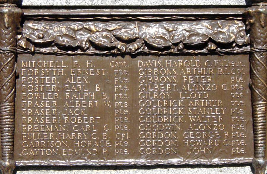 Cumberland County war memorial monument, east face, upper row, plaque #6