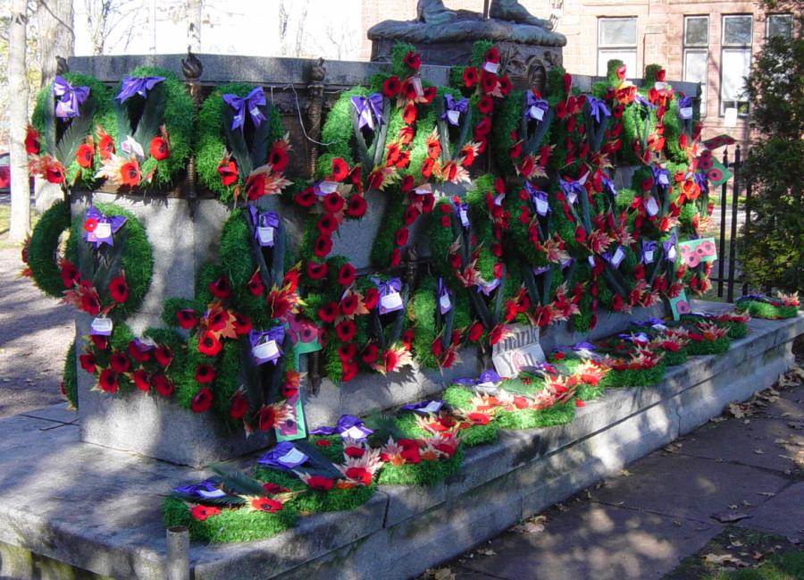 Cumberland County war memorial monument: East face after Rememberance Day 2005 -27