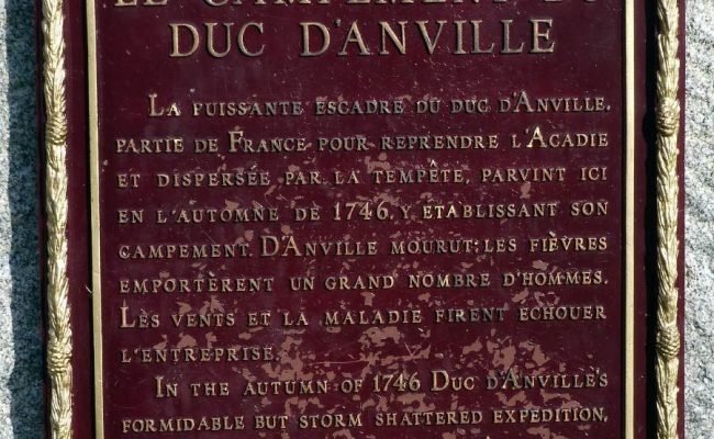 Rockingham: Duc d'Anville's Encampment 1746, historic plaque -5