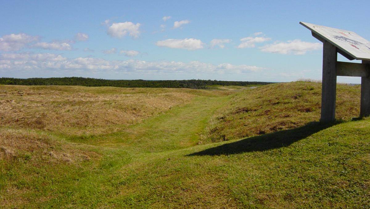 Looking across the ruins of the Grassy Island Fort