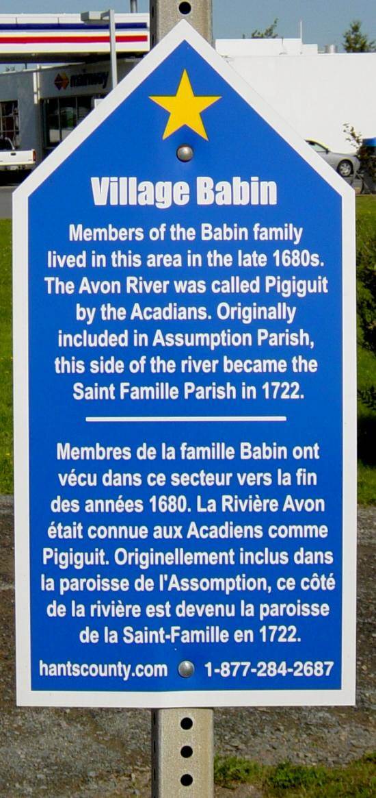 Hants County: Acadian Heritage sign #02, Falmouth