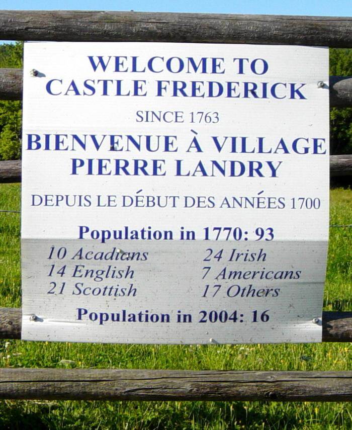 Hants County: Acadian Heritage sign #05, Castle Frederick