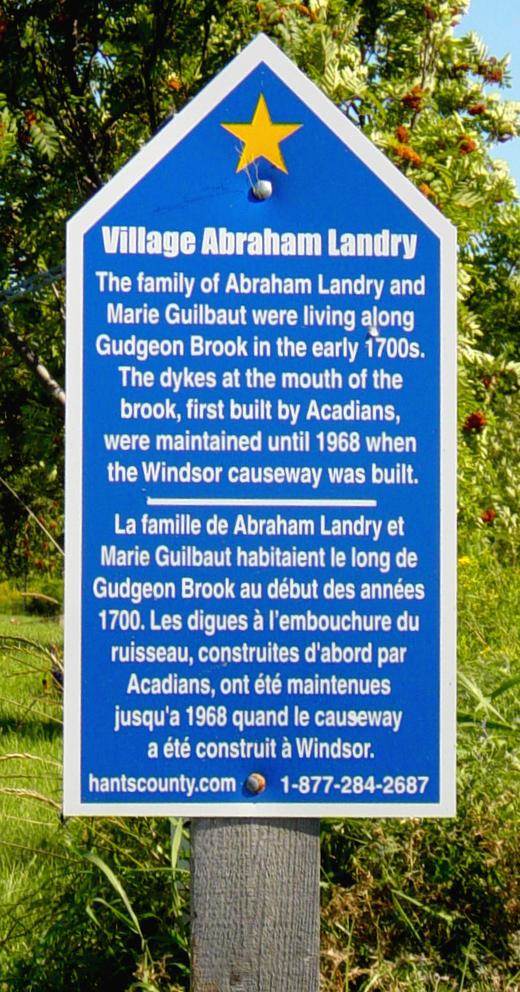 Hants County: Acadian Heritage sign #07, Windsor Forks