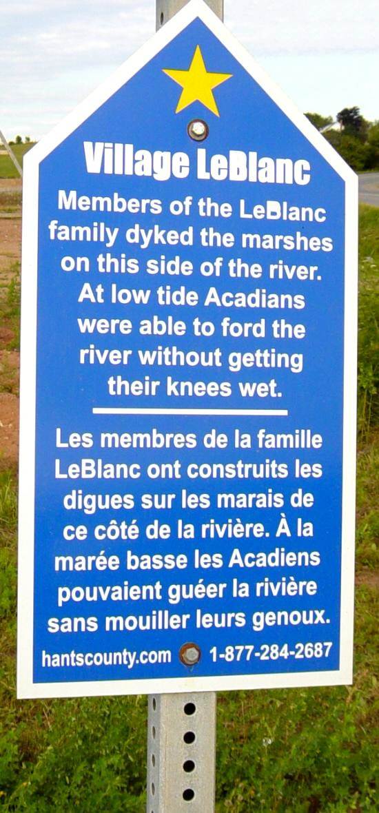 Hants County: Acadian Heritage sign #12, Wentworth Road