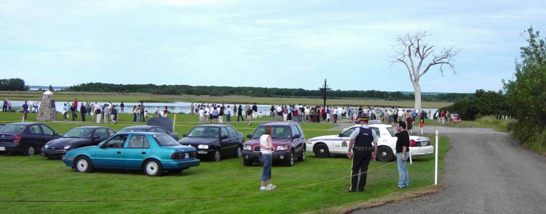 Horton Landing: Official dedication ceremony, Iron Cross in its new location