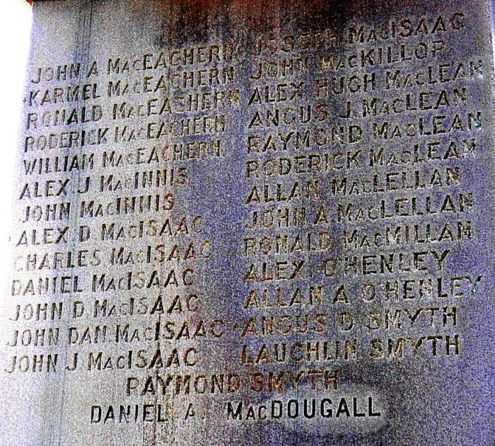 Judique, Nova Scotia: war memorial monument