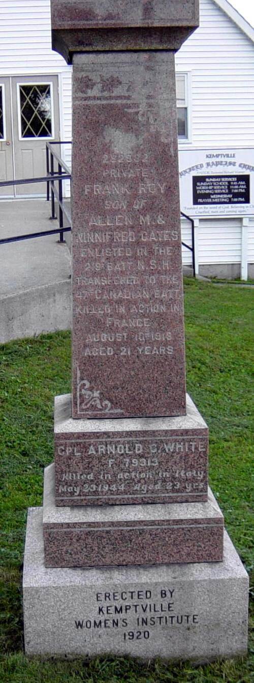 Kemptville: war memorial, south face -6