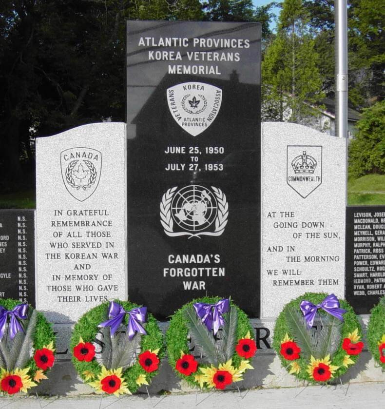 Yarmouth: Korean War memorial, center panels