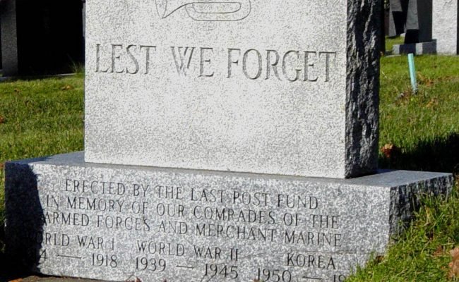 Halifax: Last Post Fund veterans memorial monument -2