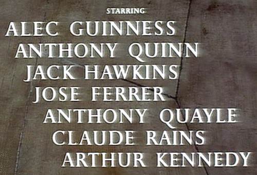 Credits, Lawrence of Arabia, 1962