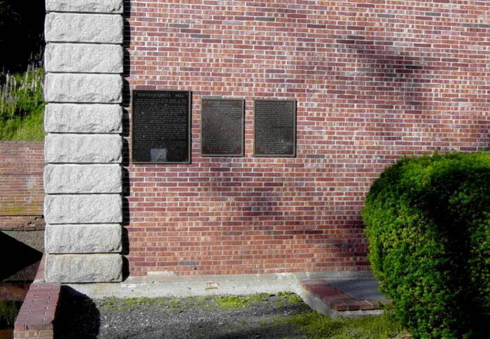 Three plaques on generating plant