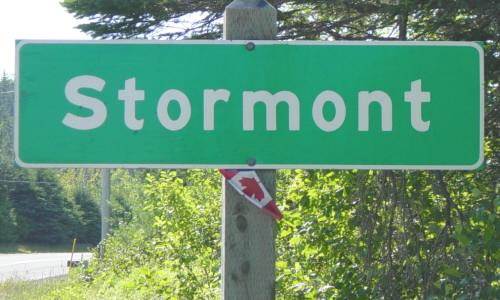 Nova Scotia highway sign "Stormont"