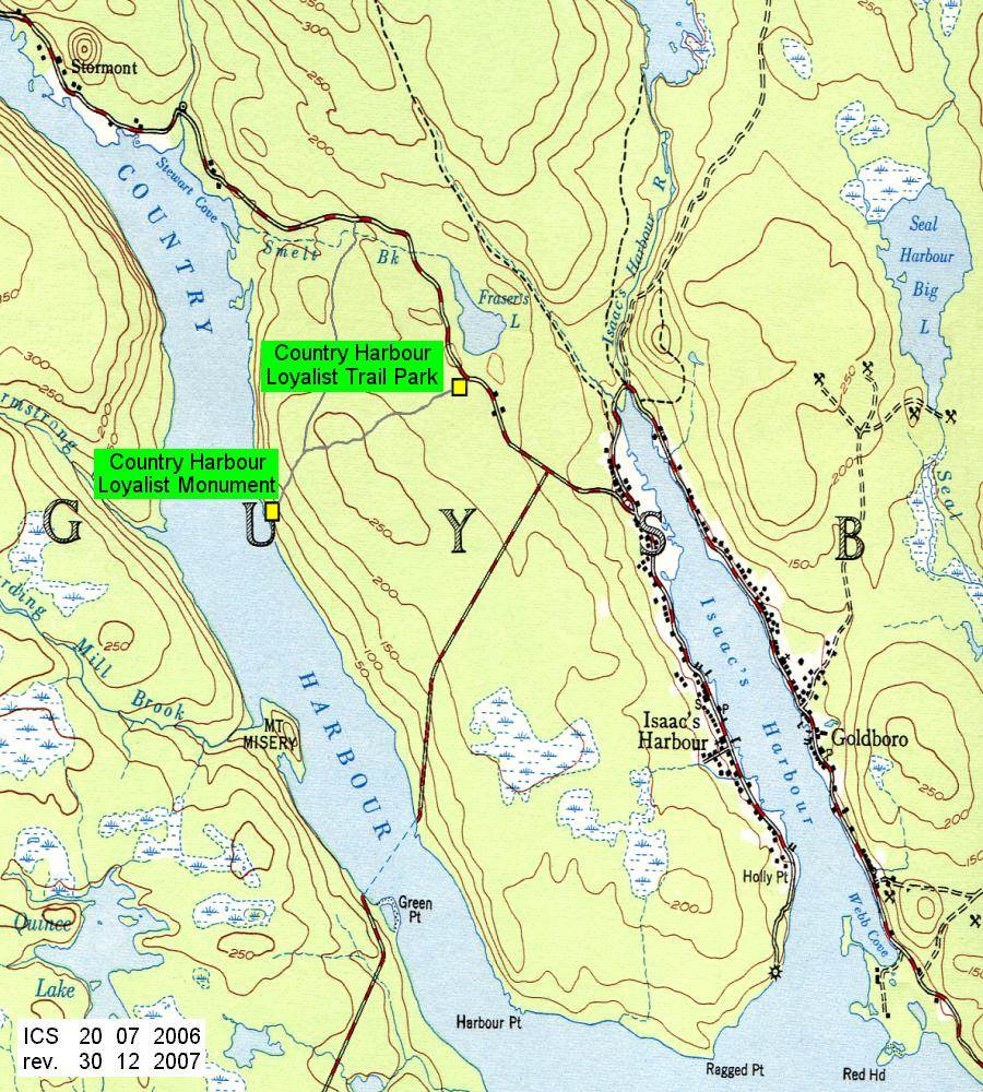 Nova Scotia, Country Harbour: Loyalist Trail map