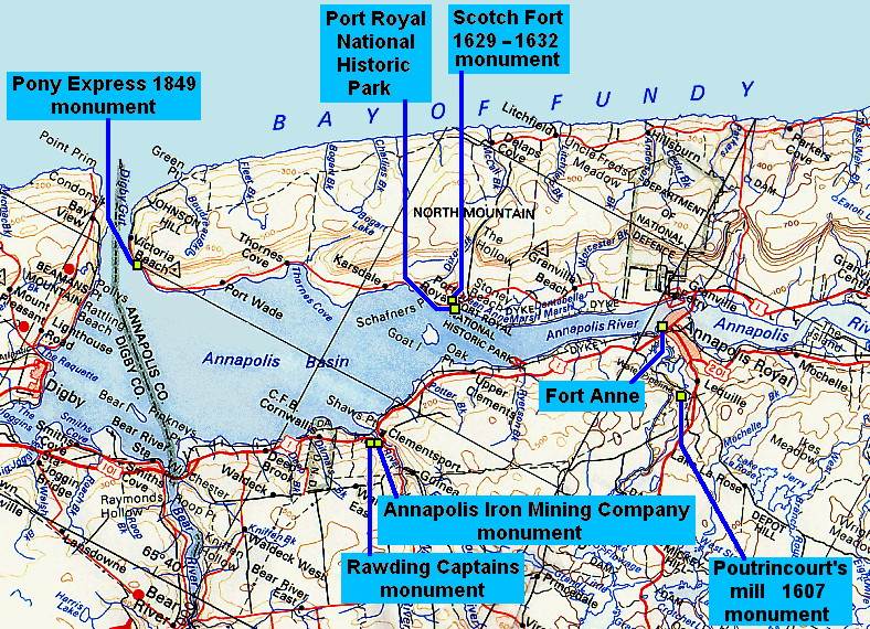 Scotch Fort 1629-1632: map showing location of monument