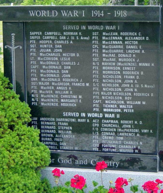 Middle River: war memorial monument -3