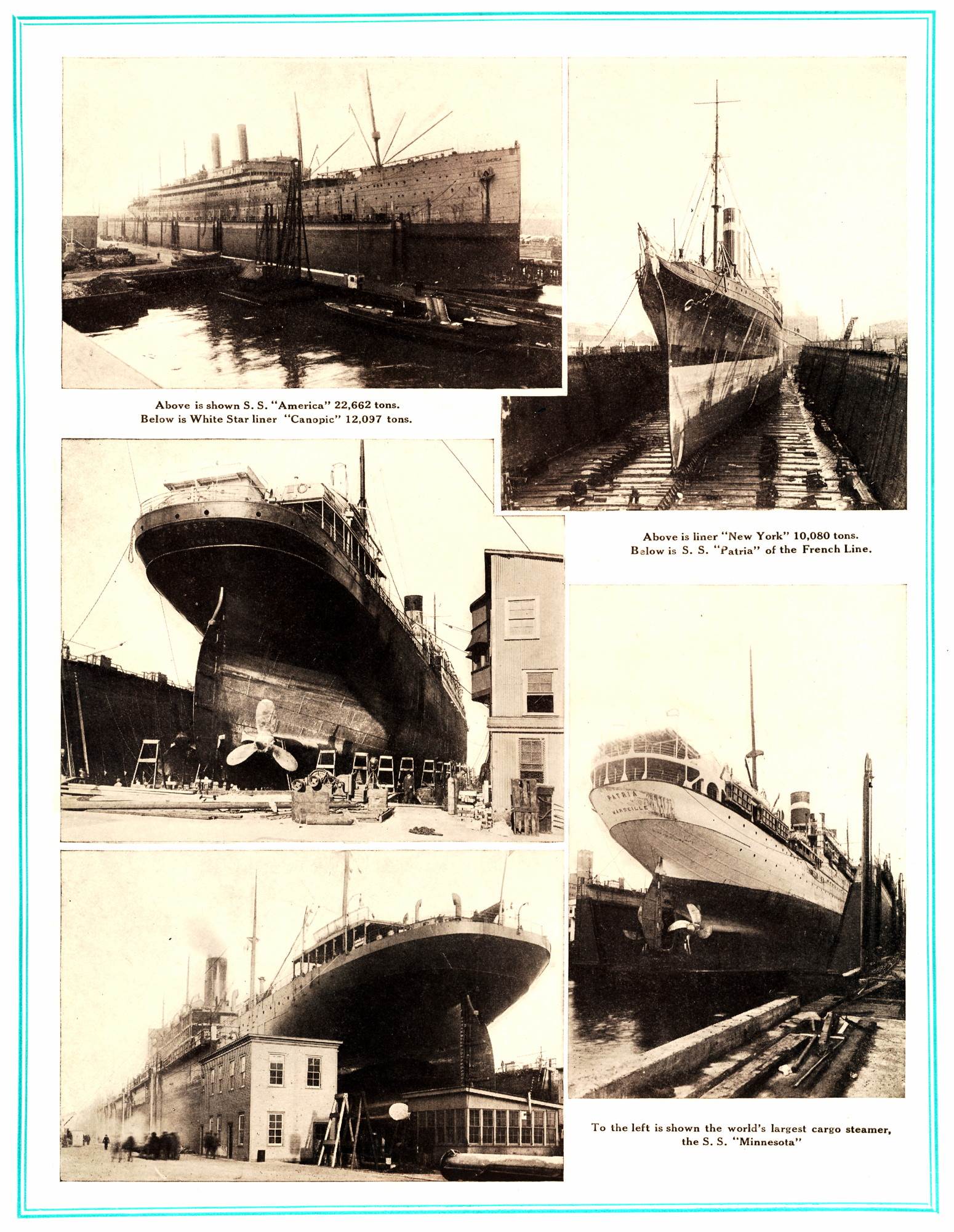 Edward P. Morse: [page 12] “Maintaining Ships and Dividends” (management philosophy) — Photographs, Large Ships in Dry Dock at the Morse Dry Dock & Repair Company