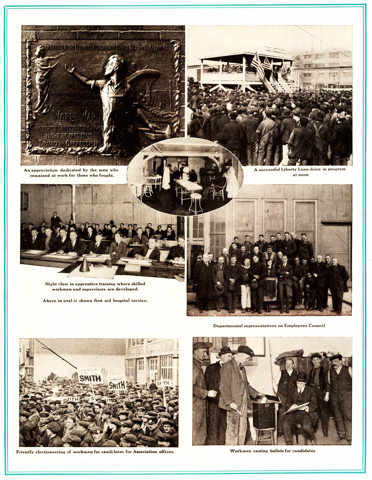 Edward P. Morse: [page 14] “Maintaining Ships and Dividends” (management philosophy) — Photographs, Employees at the Morse Dry Dock & Repair Company