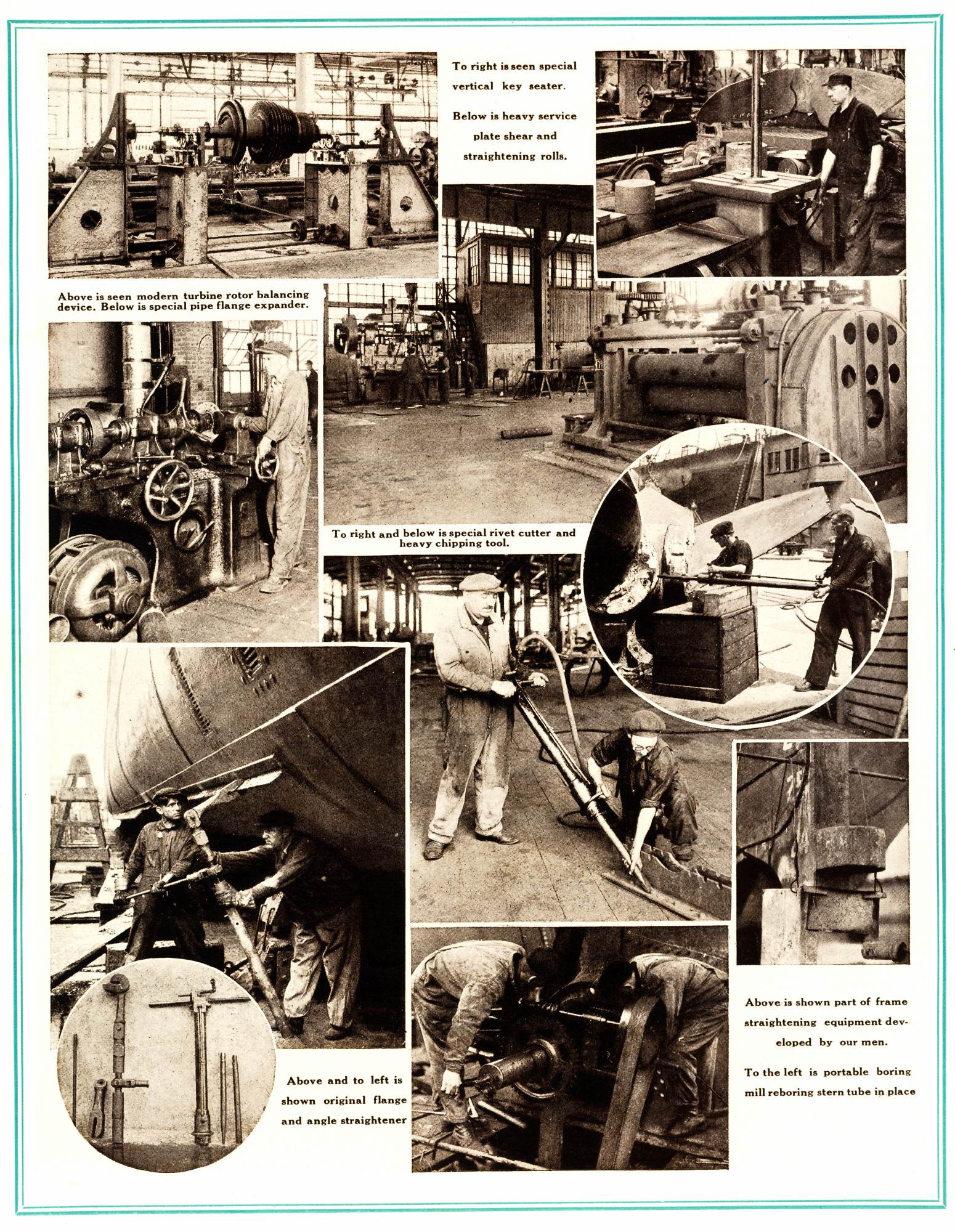 Edward P. Morse: [page 18] “Maintaining Ships and Dividends” (management philosophy) — Some of the Specialized Equipment available at the Morse Dry Dock & Repair Company