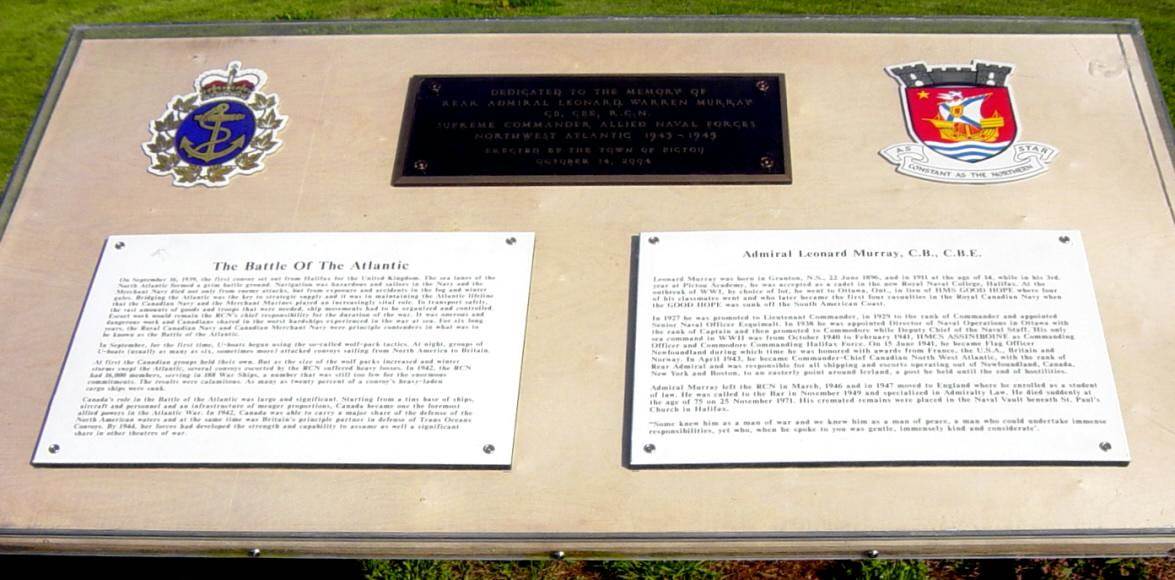 Pictou: memorial, Admiral Leonard Murray