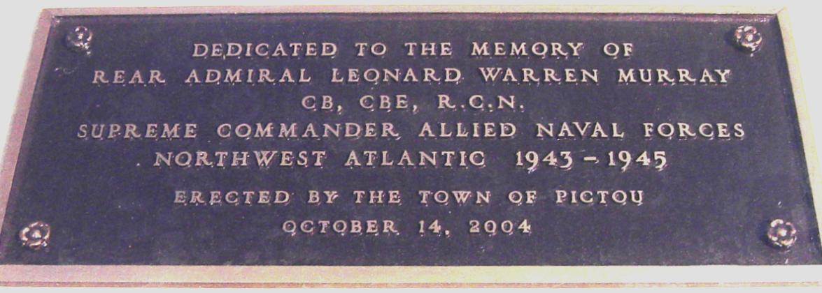 Pictou: memorial, Admiral Leonard Murray