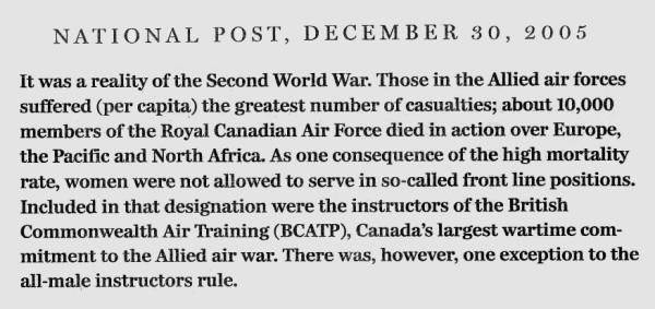 National Post clipping, 30 Dec 2005: The third in a three-part excerpt from Ted Barris's book, "Behind The Glory: Canada's Role in the Allied Air War"