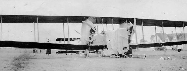 Parrsboro: Handley-Page airplane being repaired, 1919 -9