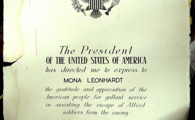 Citation to Mona Leonhardt from Dwight Eisenhower -6