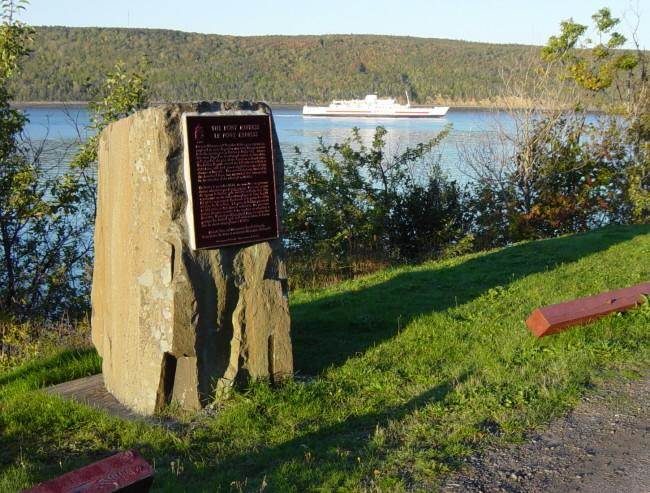 Nova Scotia: 1849 Pony Express monument with ferry departing