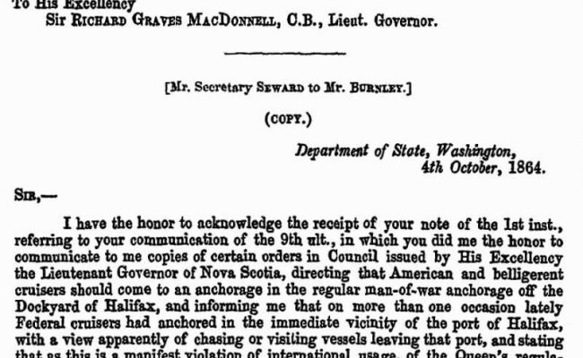 page 9 Appendix 68 – Belligerent Cruisers, Journal Proceedings 1865, Nova Scotia House of Assembly -22